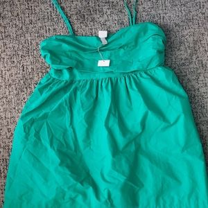 Target A New Day Women's Ruched Babydoll Mini Dress Green XL Pockets